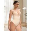 imageSHAPERX Open Bust Shapewear Tummy Control Bodysuits for Women Seamless Compression High Waisted Body ShaperBeige Thong