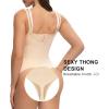 imageSHAPERX Open Bust Shapewear Tummy Control Bodysuits for Women Seamless Compression High Waisted Body ShaperBeige Thong