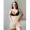 imageSHAPERX Open Bust Shapewear Tummy Control Bodysuits for Women Seamless Compression High Waisted Body ShaperBeigeshorts