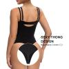 imageSHAPERX Open Bust Shapewear Tummy Control Bodysuits for Women Seamless Compression High Waisted Body ShaperBlackthong