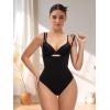 imageSHAPERX Open Bust Shapewear Tummy Control Bodysuits for Women Seamless Compression High Waisted Body ShaperBlackthong