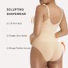 imageSHAPERX Shapewear Bodysuit for Women Tummy Control Seamless ZipUp Body Shaper Snatched Waist Sculpting Body SuitBeige Brief