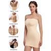 imageSHAPERX Strapless Shapewear Dress for Women Tummy Control Seamless Full Body Shaper Slip with Removable Straps1beige