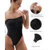 imageSHAPERX Strapless Shortie Bodysuit for Women Tummy Control Shapewear Seamless Sculpt Body Shaper with Removable StrapsBlack Thong