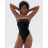 imageSHAPERX Strapless Shortie Bodysuit for Women Tummy Control Shapewear Seamless Sculpt Body Shaper with Removable StrapsBlack Thong