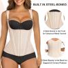 imageSHAPERX Waist Trainer Corset for Women Tummy Control Sport Girdle Hourglass Waist Cincher Body Shaper with Steel BonedBeige