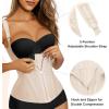 imageSHAPERX Waist Trainer Corset for Women Tummy Control Sport Girdle Hourglass Waist Cincher Body Shaper with Steel BonedBeige