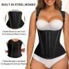 imageSHAPERX Waist Trainer Corset for Women Tummy Control Sport Girdle Hourglass Waist Cincher Body Shaper with Steel BonedBlack
