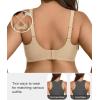 imageSHAPERX Wireless Bras for Women Seamless Push Up V Mesh Bralette No Underwire Full Coverage TShirt Bra with Removable Pads1beige