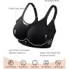 imageSHAPERX Wireless Bras for Women Seamless Push Up V Mesh Bralette No Underwire Full Coverage TShirt Bra with Removable Pads1black