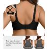 imageSHAPERX Wireless Bras for Women Seamless Push Up V Mesh Bralette No Underwire Full Coverage TShirt Bra with Removable Pads1black