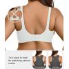 imageSHAPERX Wireless Bras for Women Seamless Push Up V Mesh Bralette No Underwire Full Coverage TShirt Bra with Removable Pads1white