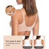imageSHAPERX Wireless Bras for Women Seamless Push Up V Mesh Bralette No Underwire Full Coverage TShirt Bra with Removable PadsBeige