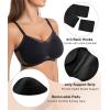 imageSHAPERX Wireless Bras for Women Seamless Push Up V Mesh Bralette No Underwire Full Coverage TShirt Bra with Removable PadsBlack
