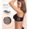 imageSHAPERX Wireless Bras for Women Seamless Push Up V Mesh Bralette No Underwire Full Coverage TShirt Bra with Removable PadsBlack