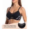 imageSHAPERX Wireless Bras for Women Seamless Push Up V Mesh Bralette No Underwire Full Coverage TShirt Bra with Removable PadsBlack