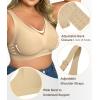 imageSHAPERX Womens Deep V Everyday Bras Wireless Comfort No Underwire Bralettes Soft Push Up Bra Regular and Plus SizeBeige