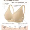 imageSHAPERX Womens Deep V Everyday Bras Wireless Comfort No Underwire Bralettes Soft Push Up Bra Regular and Plus SizeBeige