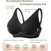 imageSHAPERX Womens Deep V Everyday Bras Wireless Comfort No Underwire Bralettes Soft Push Up Bra Regular and Plus SizeBlack