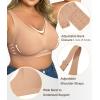 imageSHAPERX Womens Deep V Everyday Bras Wireless Comfort No Underwire Bralettes Soft Push Up Bra Regular and Plus SizeCaramel