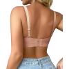 imageSHAPERX Womens Deep V Everyday Bras Wireless Comfort No Underwire Bralettes Soft Push Up Bra Regular and Plus SizeCaramel