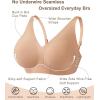 imageSHAPERX Womens Deep V Everyday Bras Wireless Comfort No Underwire Bralettes Soft Push Up Bra Regular and Plus SizeCaramel