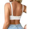 imageSHAPERX Womens Deep V Everyday Bras Wireless Comfort No Underwire Bralettes Soft Push Up Bra Regular and Plus SizeWhite