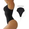 imageSHAPERX Womens Shapewear Bodysuit Tummy Control Body Shaper Seamless Sculpting Snatched Waist Body Suit1black Thong