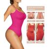 imageSHAPERX Womens Shapewear Bodysuit Tummy Control Body Shaper Seamless Sculpting Snatched Waist Body SuitRose Red Thong