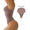 imageSHAPERX Womens Shapewear Bodysuit Tummy Control Body Shaper Seamless Sculpting Snatched Waist Body SuitUmber Thong