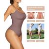 imageSHAPERX Womens Shapewear Bodysuit Tummy Control Body Shaper Seamless Sculpting Snatched Waist Body SuitUmber Thong