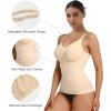 imageSHAPERX Womens Shapewear Tank Tops Seamless Tummy Control Shaping Camisole Adjustable Straps AntiRoll HemBeige