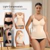 imageSHAPERX Womens Shapewear Tank Tops Seamless Tummy Control Shaping Camisole Adjustable Straps AntiRoll HemBeige