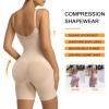 imageSHAPERX Womens Shapewear Tummy Control Bodysuit with Removable Pads Seamless Sculpting Mid Thigh Body ShaperBeige Mid Thigh