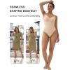 imageSHAPERX Womens Shapewear Tummy Control Bodysuit with Removable Pads Seamless Sculpting Mid Thigh Body ShaperBeige Thong