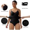 imageSHAPERX Womens Shapewear Tummy Control Bodysuit with Removable Pads Seamless Sculpting Mid Thigh Body ShaperBlack Brief