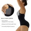 imageSHAPERX Womens Shapewear Tummy Control Bodysuit with Removable Pads Seamless Sculpting Mid Thigh Body ShaperBlack Brief
