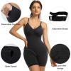 imageSHAPERX Womens Shapewear Tummy Control Bodysuit with Removable Pads Seamless Sculpting Mid Thigh Body ShaperBlack Mid Thigh