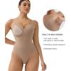 imageSHAPERX Womens Shapewear Tummy Control Bodysuit with Removable Pads Seamless Sculpting Mid Thigh Body ShaperSienna Thong