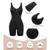 imageSHAPERX Womens Shaping MidThigh Bodysuit Tummy Control Shapewear Seamless Sculpting Body ShaperBlack