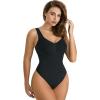 imageSHAPERX Womens Shaping MidThigh Bodysuit Tummy Control Shapewear Seamless Sculpting Body ShaperBlackthong