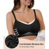 imageSHAPERX Womens Underarm Smoothing Seamless TShirt Bra Wireless Lightly Lined for All Day ComfortBlack