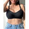 imageSHAPERX Womens Underarm Smoothing Seamless TShirt Bra Wireless Lightly Lined for All Day ComfortBlack