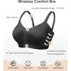 imageSHAPERX Womens Underarm Smoothing Seamless TShirt Bra Wireless Lightly Lined for All Day ComfortBlack
