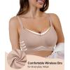 imageSHAPERX Womens Underarm Smoothing Seamless TShirt Bra Wireless Lightly Lined for All Day ComfortToasted Almond