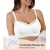 imageSHAPERX Womens Underarm Smoothing Seamless TShirt Bra Wireless Lightly Lined for All Day ComfortWhite