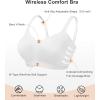 imageSHAPERX Womens Underarm Smoothing Seamless TShirt Bra Wireless Lightly Lined for All Day ComfortWhite