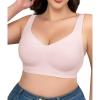 imageSHAPERX Bras for Women No Underwire Seamless Oversized Everyday Bra Comfort Wireless Padded Soft Support BralettePink
