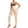 imageSHAPERX Hourglass Leggings 360 Compression 2 Sizes Look Full Body Shaper Breathable No Roll DownBeige Open Bust