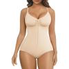 imageSHAPERX Shapewear Bodysuit for Women Tummy Control Seamless ZipUp Body Shaper Snatched Waist Sculpting Body SuitBeige Brief
